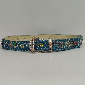 Vintage Sand Castle Western Rodeo Leather Belt